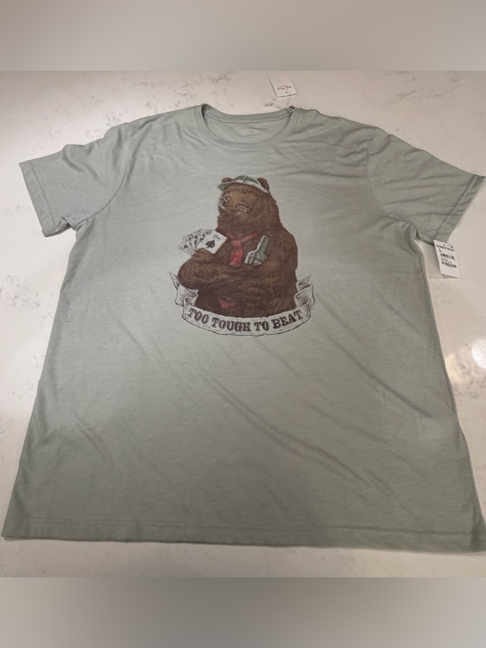 Lucky Brand Light Green Bear Graphic Short-Sleeve Tee